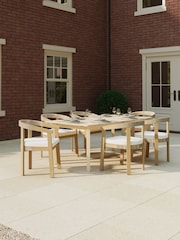 Charles Bentley Natural Wood 6-8 Seater Acacia Extending Dining Table - Image 1 of 6