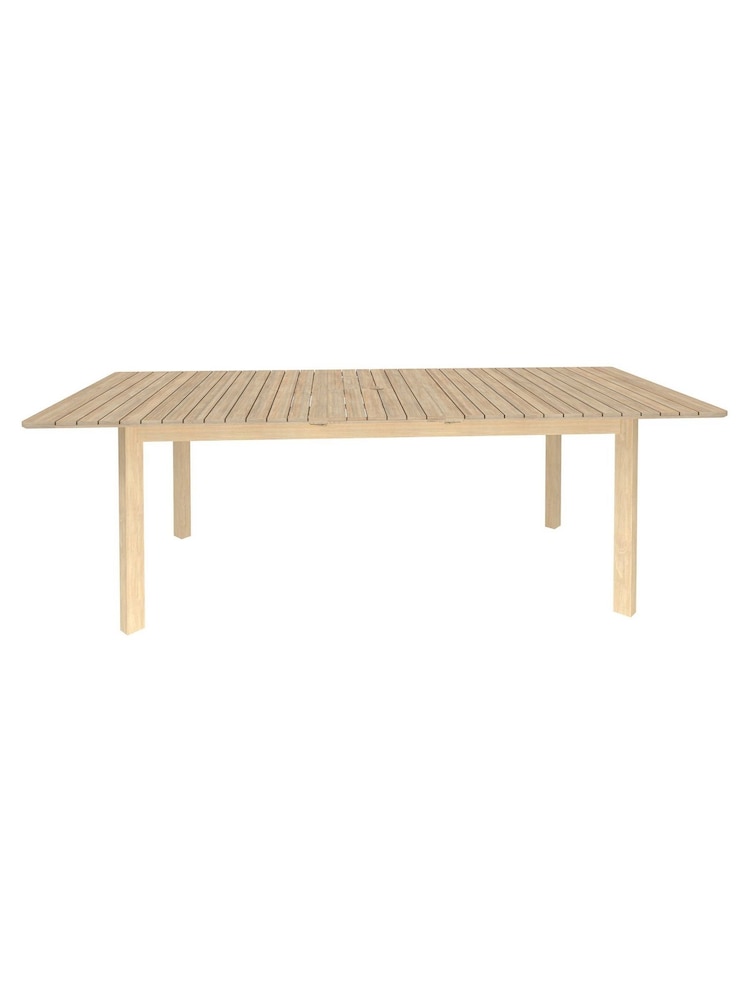 Charles Bentley Natural Wood 6-8 Seater Acacia Extending Dining Table - Image 2 of 6
