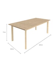 Charles Bentley Natural Wood 6-8 Seater Acacia Extending Dining Table - Image 3 of 6
