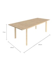 Charles Bentley Natural Wood 6-8 Seater Acacia Extending Dining Table - Image 4 of 6