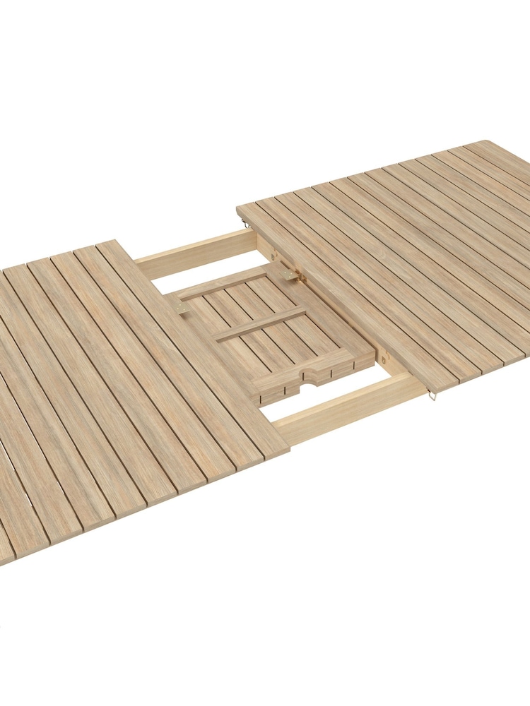 Charles Bentley Natural Wood 6-8 Seater Acacia Extending Dining Table - Image 6 of 6
