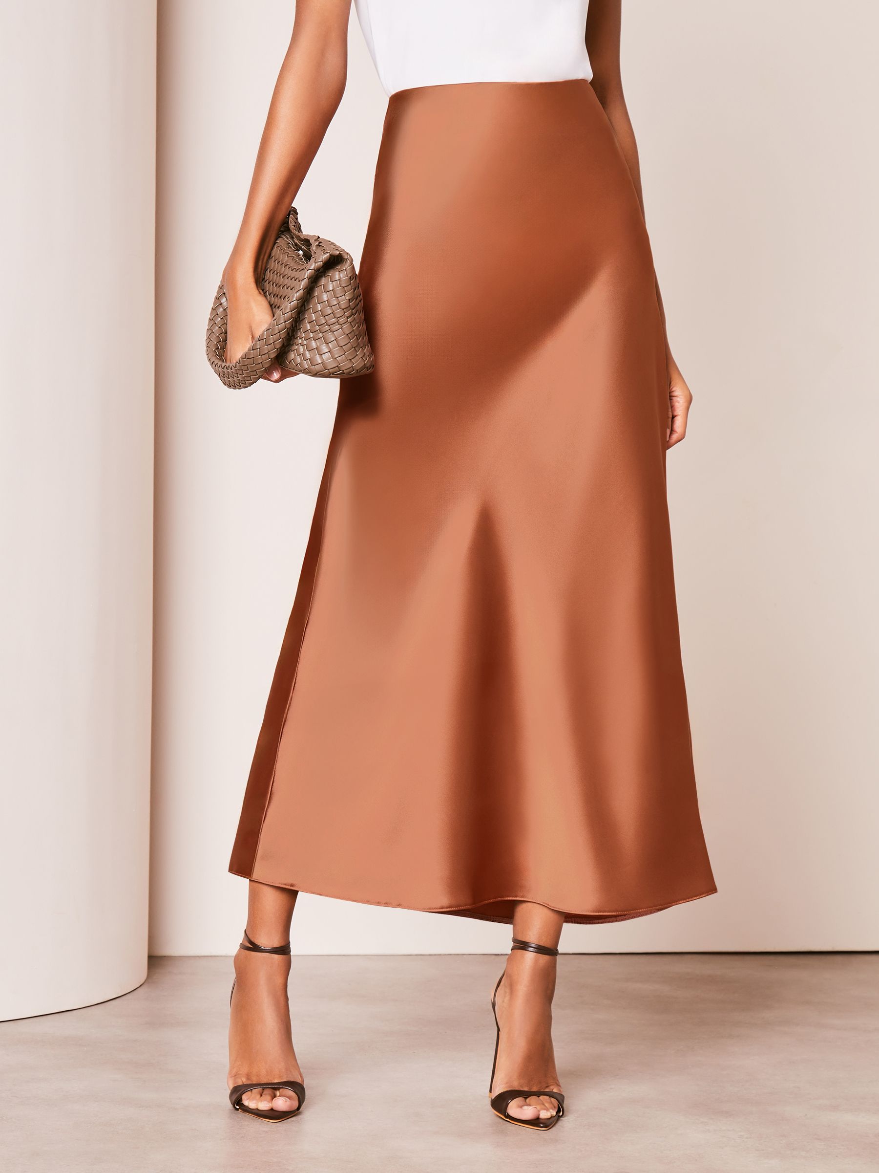 Rust petite midi skirt outlet