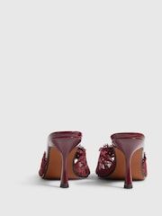 River Island Red Lace Peep Toe Mule Sandals - Image 4 of 6