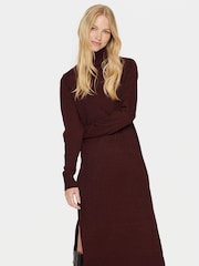 Saint Tropez Red Mila Rollneck Knitted Midi Dress - Image 1 of 5