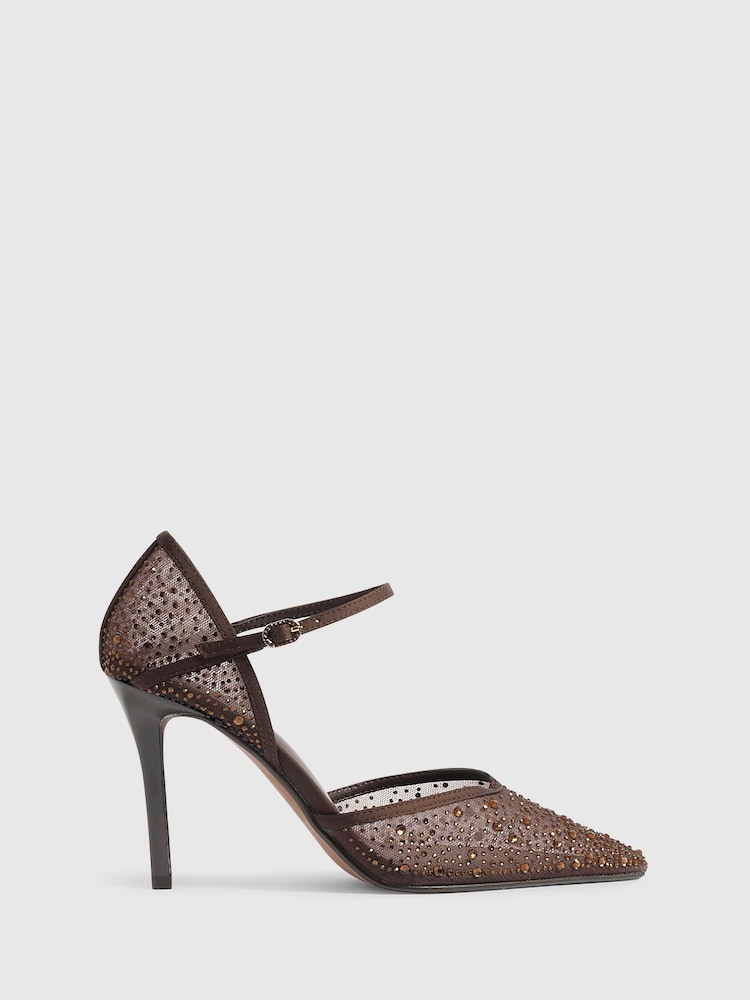 River Island Diamante Mesh Court Heels - 5의 이미지 1
