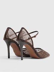 River Island Diamante Mesh Court Heels - 5의 이미지 3
