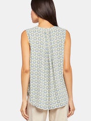 NYDJ Blue Sleeveless Pintuck Blouse - Image 2 of 6