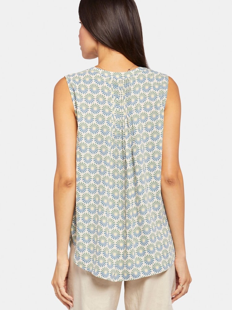NYDJ Blue Sleeveless Pintuck Blouse - Image 2 of 6