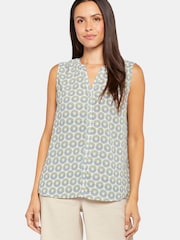 NYDJ Blue Sleeveless Pintuck Blouse - Image 3 of 6