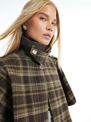 River Island Brown Collared Cropped Cape Poncho - Image 4 of 4