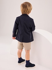 Navy Blazer, Shirt, Short & Bow Tie Set (3mths-9yrs) - Image 3 of 8