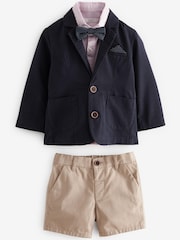 Navy Blazer, Shirt, Short & Bow Tie Set (3mths-9yrs) - Image 5 of 8