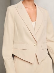 Lipsy Cream Fitted Single Button Tailored Blazer - Image 2 of 4
