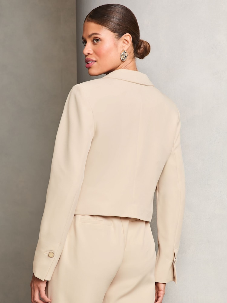 Lipsy Cream Fitted Single Button Tailored Blazer - Image 4 of 4 Lipsy Cream Fitted Single Button Tailored Blazer - Image 4 of 4
