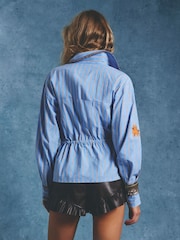 River Island Blue Striped Badge Printed Shirt - Image 4 of 4