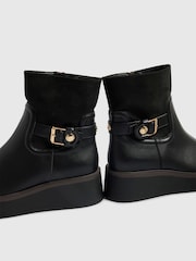 River Island Black Buckle Wedge Ankle Boots - Image 5 of 5