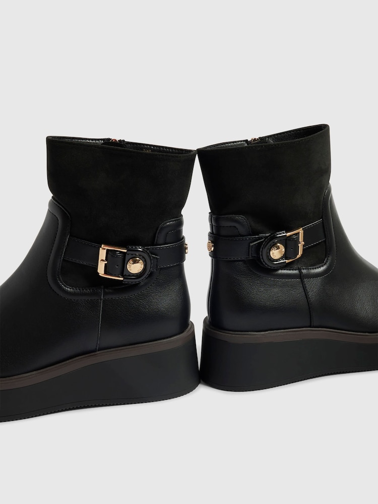 River Island Black Buckle Wedge Ankle Boots - Image 5 of 5 River Island Black Buckle Wedge Ankle Boots - Image 5 of 5