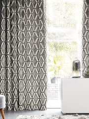 Grey Collection Luxe Heavyweight Geometric Cut Velvet Made To Measure Curtains - Image 1 of 6