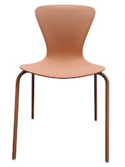 Fusion Living Set of 2 Light Terracotta Hoxton Plastic Dining Chairs - Image 3 of 6
