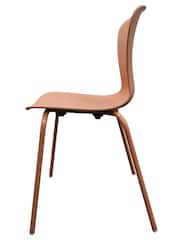 Fusion Living Set of 2 Light Terracotta Hoxton Plastic Dining Chairs - Image 4 of 6