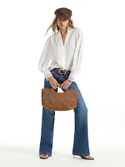 River Island White Long Sleeve Button Through Blouse - Image 4 of 4
