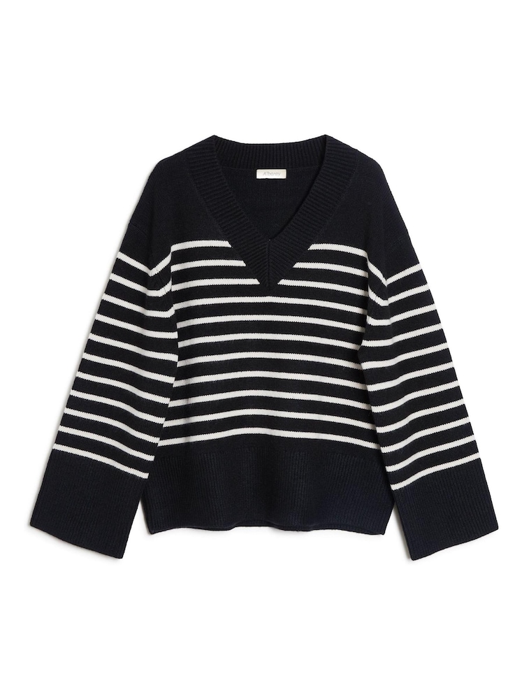 Albaray Stripe V-Neck Black Jumper - Image 5 of 5