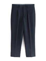 Navy Blue Relaxed Fit Seersucker Suit Trousers - Image 5 of 8