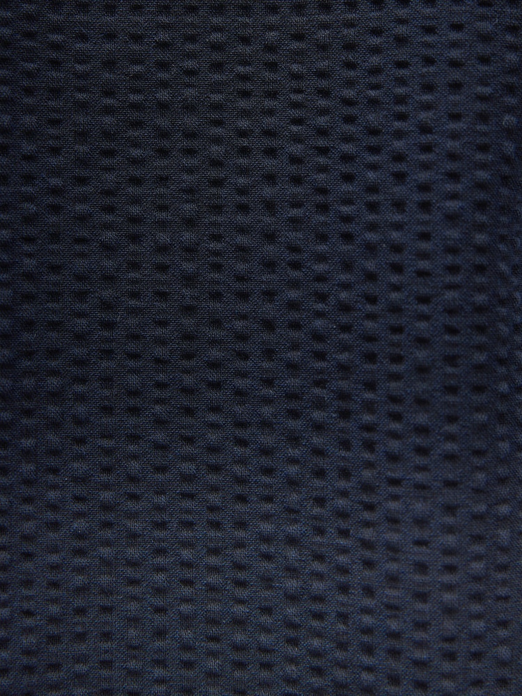 Navy Blue Relaxed Fit Seersucker Suit Trousers - Image 8 of 8