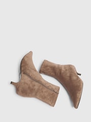 River Island Brown Kitten Heels Socks Ankle Boots - Image 4 of 4