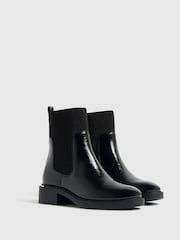 River Island Black Block Heeled Ankle Boots - Image 2 of 5