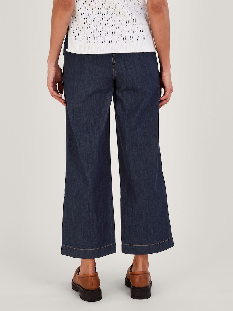 Monsoon Blue Harper Crop Wide Leg Pull-On Jeans - Image 2 of 4