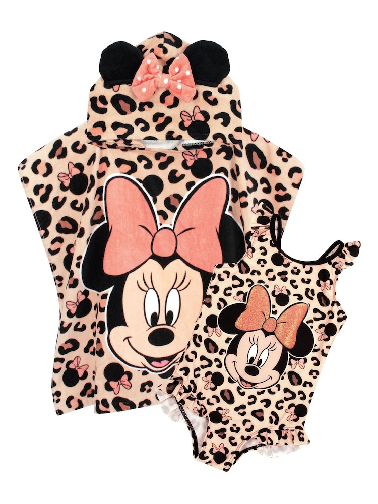 Vanilla Underground Cream Minnie Mouse Character Swimsuit & Poncho Set - Image 1 of 4