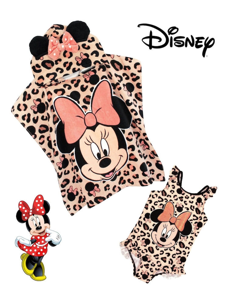 Vanilla Underground Cream Minnie Mouse Character Swimsuit & Poncho Set - Image 3 of 4