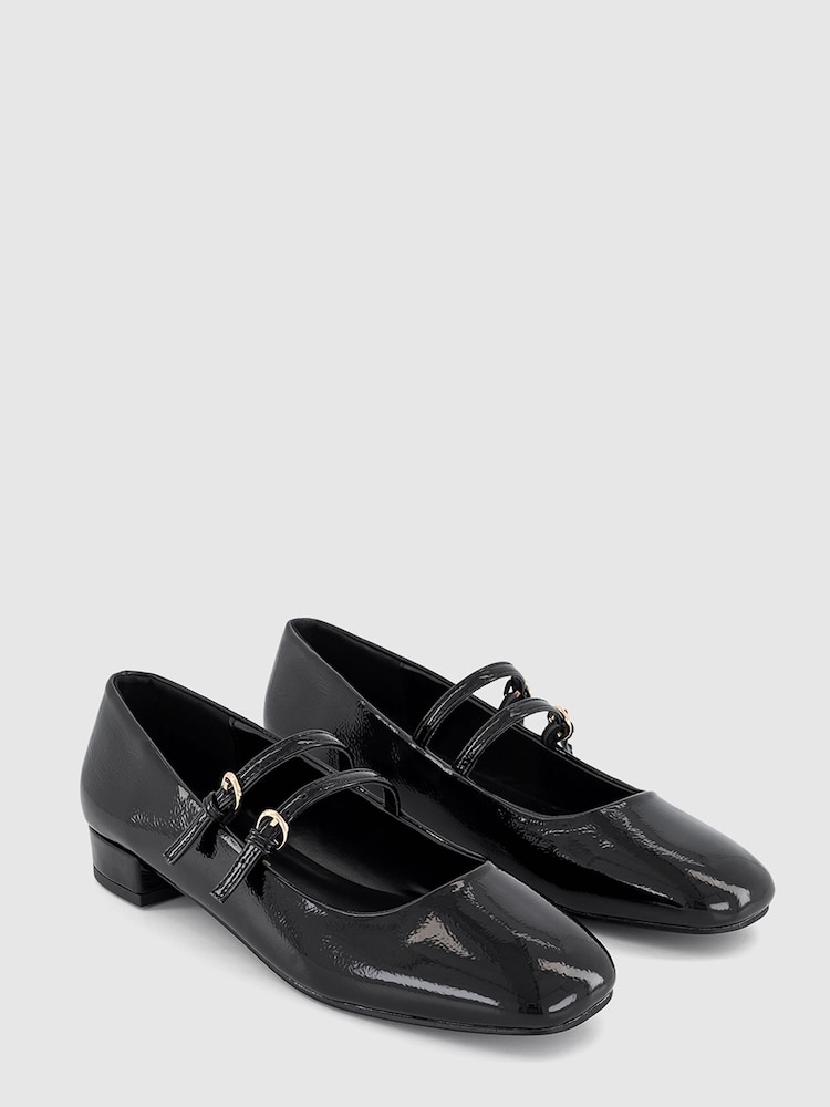 Office Black Double Strap Mary Jane Block Heels - Image 1 of 3