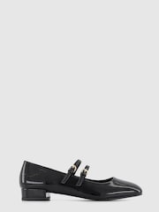 Office Black Double Strap Mary Jane Block Heels - Image 2 of 3