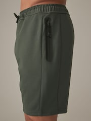 Khaki Green Athleisure Shorts - Image 4 of 10