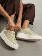 River Island Gold Chunky Lace Up Trainers - Image 1 of 6