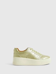 River Island Gold Chunky Lace Up Trainers - Image 2 of 6