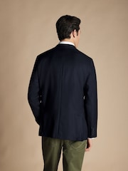 Charles Tyrwhitt Blue Slim Fit Luxury Italian Hopsack Jacket - Image 2 of 5