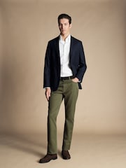 Charles Tyrwhitt Blue Slim Fit Luxury Italian Hopsack Jacket - Image 3 of 5