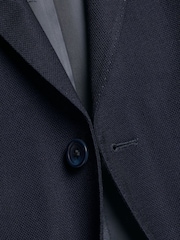 Charles Tyrwhitt Blue Slim Fit Luxury Italian Hopsack Jacket - Image 5 of 5
