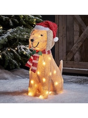 Lights4fun Brown Labrador Outdoor Christmas Figure - Image 1 of 2