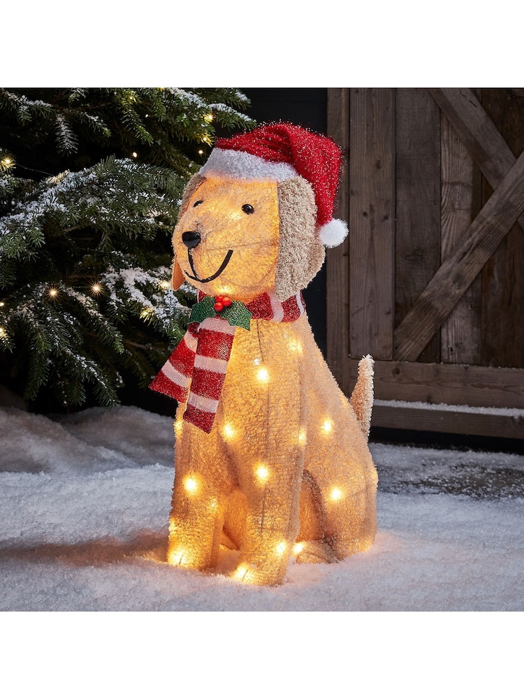 Lights4fun Brown Labrador Outdoor Christmas Figure - Image 1 of 2