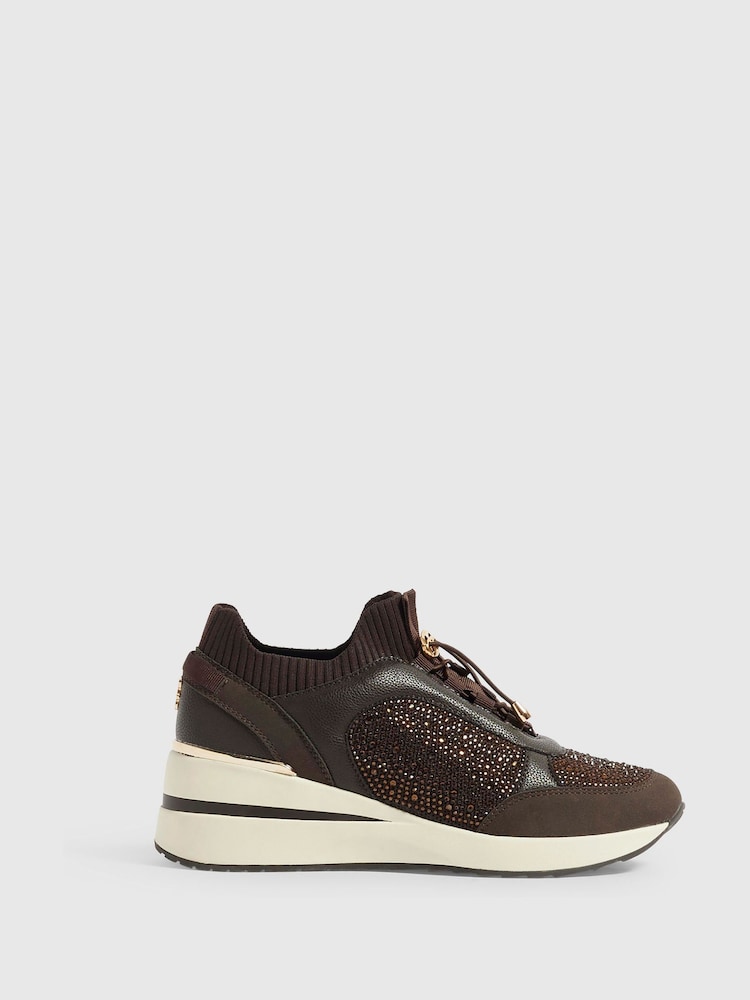 River Island Flyknit Wedge Trainers - صورة 1 من 5 River Island Flyknit Wedge Trainers - صورة 1 من 5