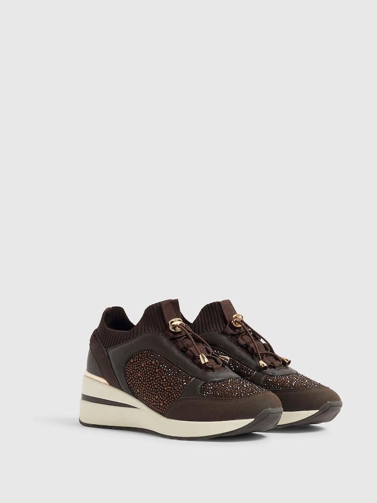 River Island Flyknit Wedge Trainers - صورة 2 من 5 River Island Flyknit Wedge Trainers - صورة 2 من 5