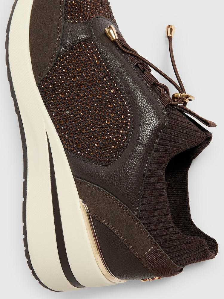 River Island Flyknit Wedge Trainers - صورة 5 من 5 River Island Flyknit Wedge Trainers - صورة 5 من 5