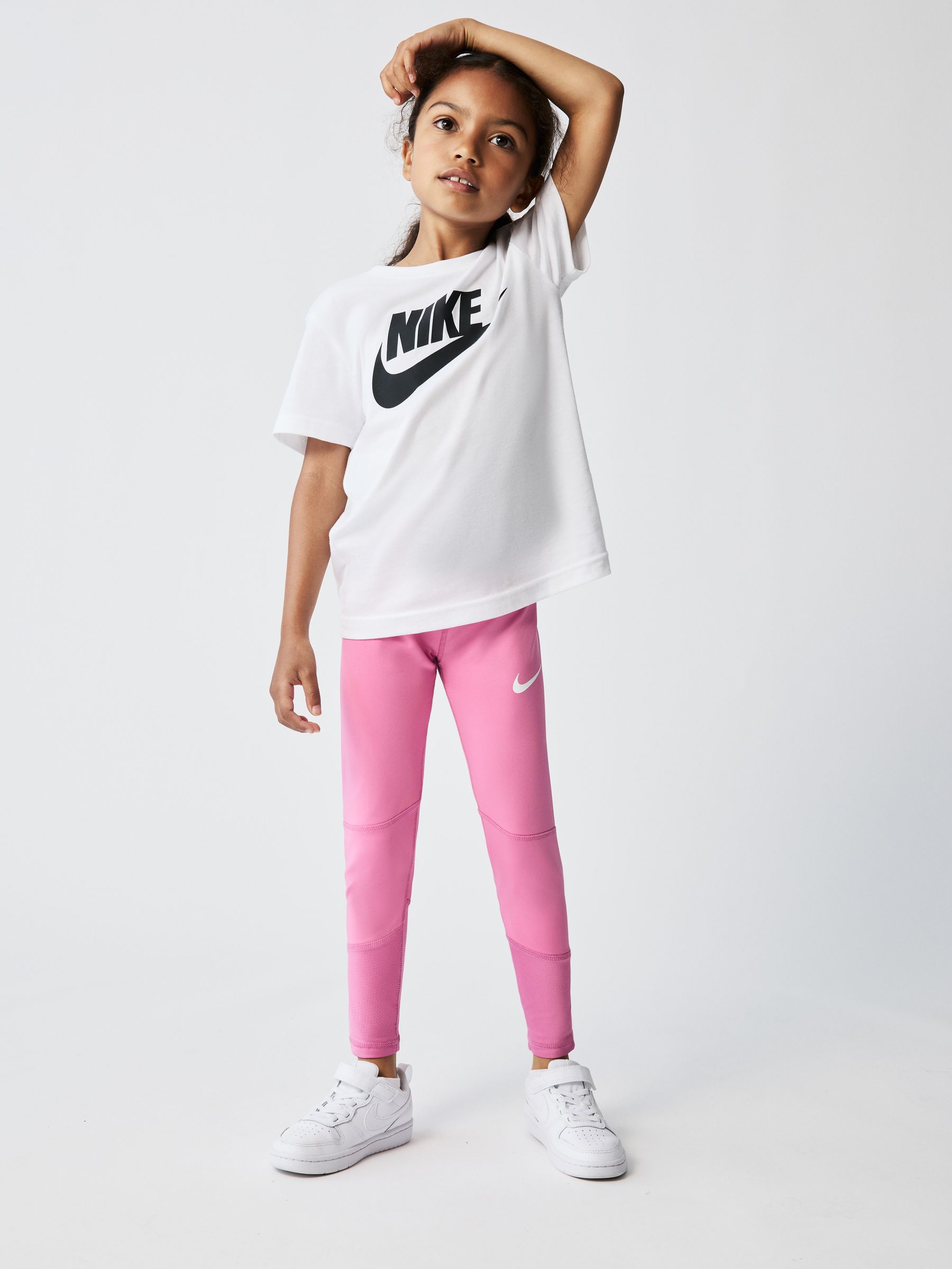 pink nike leggings set