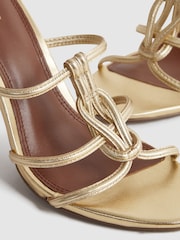 Reiss Gold Hallie Metallic Strappy Open-Toe Heels - Image 5 of 5