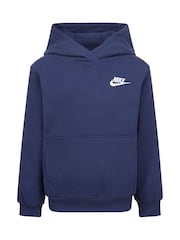 Nike Blue Little Kids Club Fleece Overhead Hoodie - Image 6 of 8