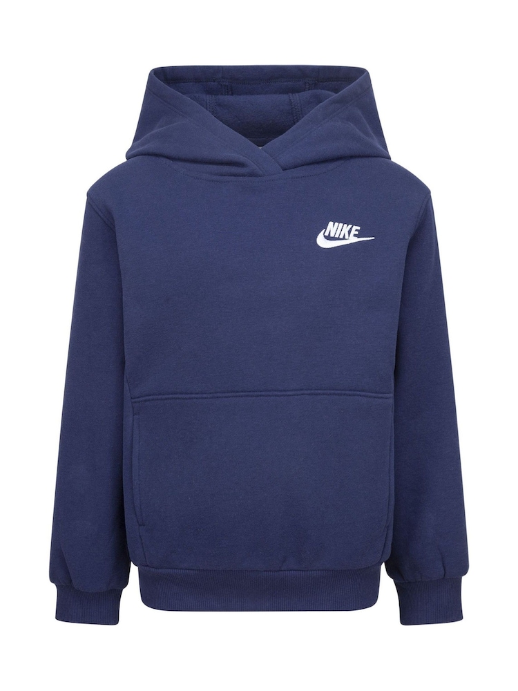Nike Blue Little Kids Club Fleece Overhead Hoodie - Image 6 of 8